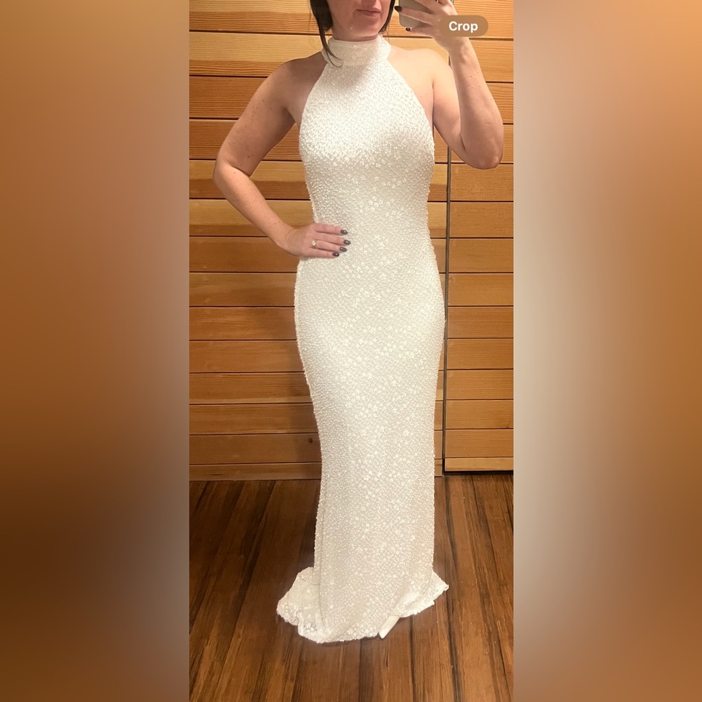 NWT Meshki Emery Lace Halter Maxi Dress XS